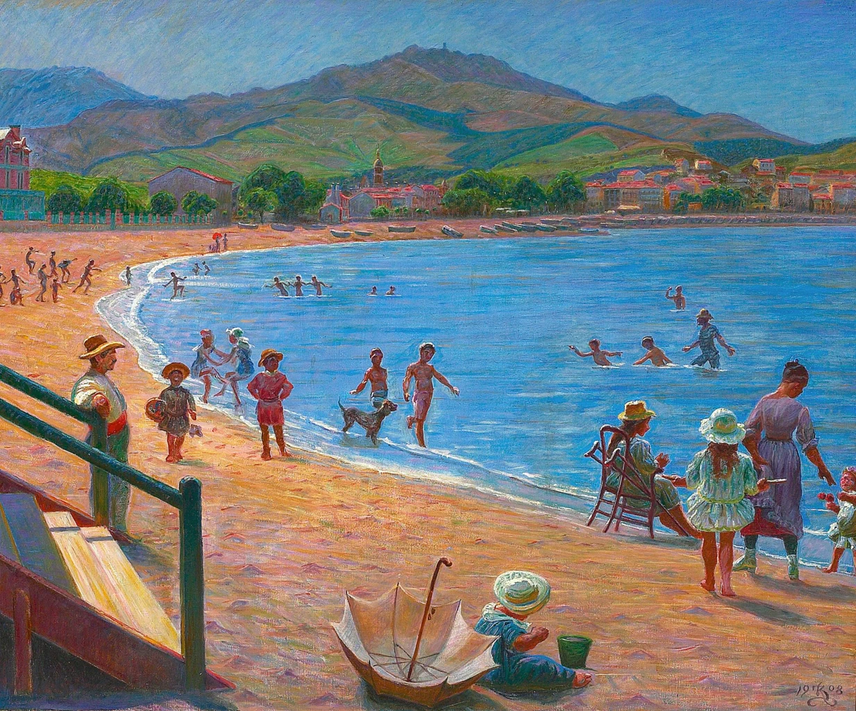 Kristian Zahrtmann - Bagnanti nel Mediterraneo a Banyuls, 1908